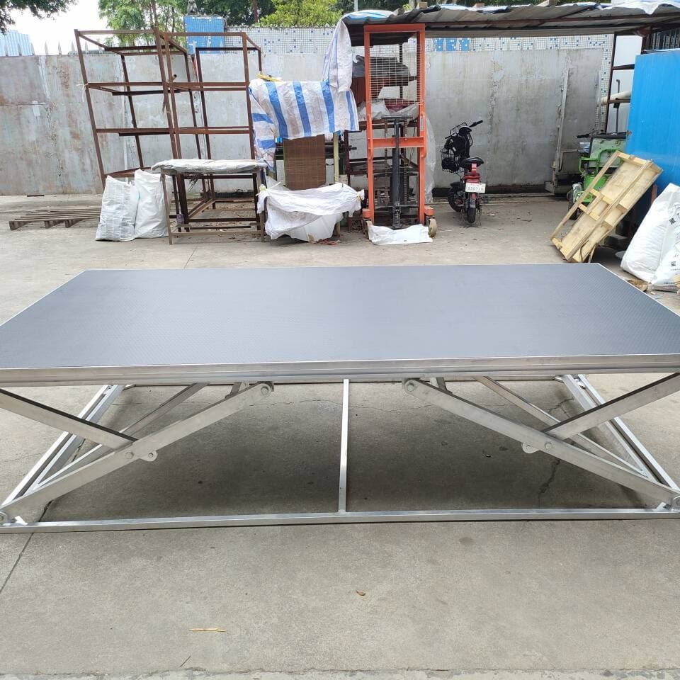 Manufacturer direct supply aluminum alloy scissor stage indoor quick-install folding aluminum alloy stage wedding T-stage outdoor stage.