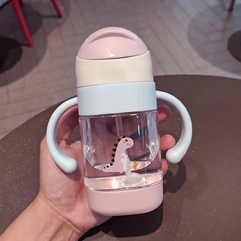 Baby training cup for infants 6 months+, children's straw cup for water/milk, anti-choke anti-drop bottle