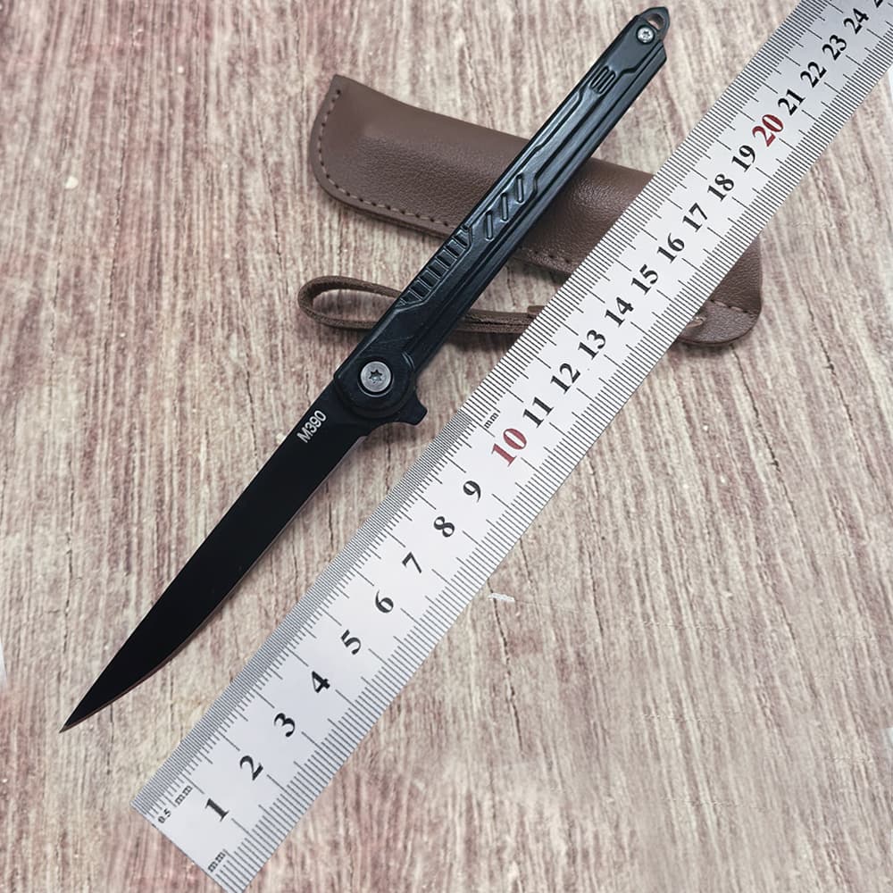 Outdoor Camping Self-Defense Pen Knife Leather Sheath Knife Car Window Breaker Pocket Fruit Knife Hunting Emergency Tool