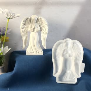 X1538 Semi-3D Angel Ornament Cement Plaster Mold DIY Silicone Mold