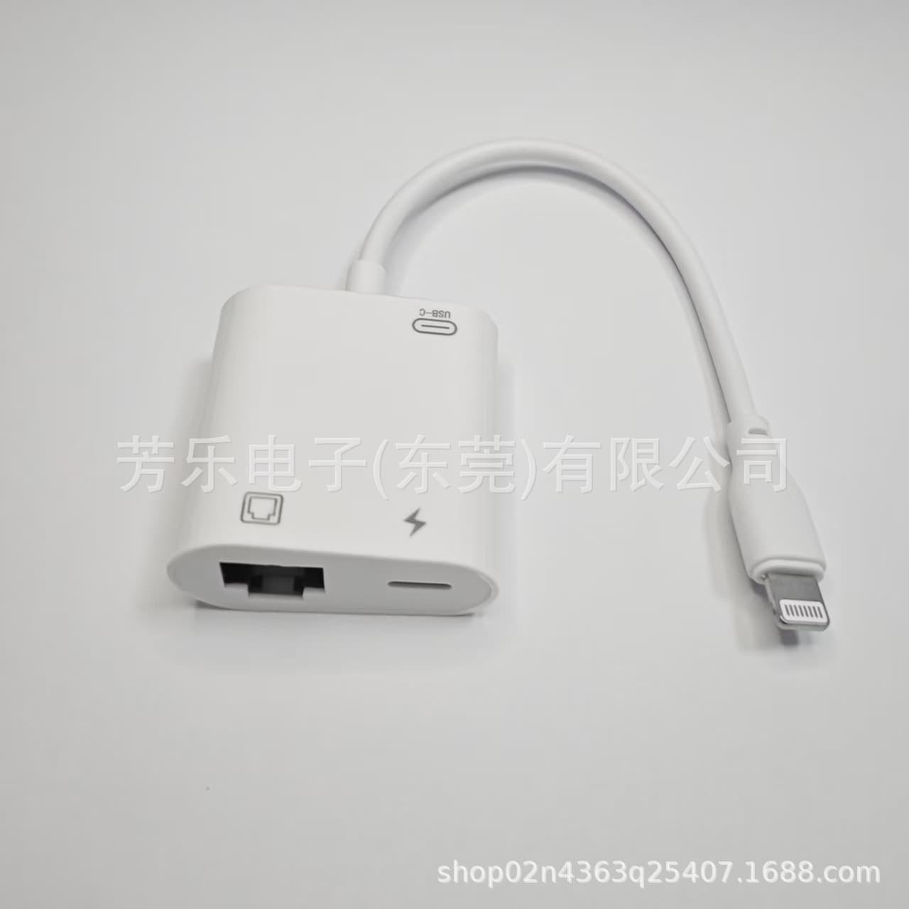 3-in-1 Apple Phone to Ethernet Converter with 100Mbps Lightning to RJ45 Ethernet Port