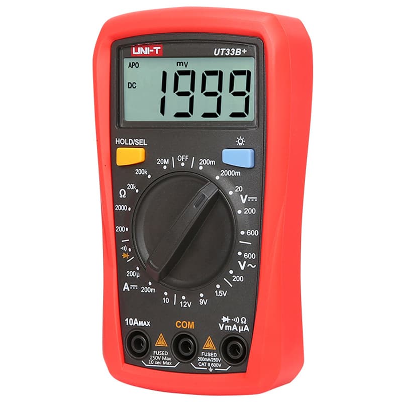 UNI-T UT33B+ Palm-Sized Auto-Ranging Digital Multimeter with Anti-Burn and Anti-Mis-Measurement, Mini Digital Display Multimeter