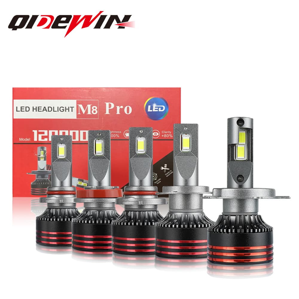 M8Pro Car LED Headlight H7 Bulb Super Bright High Beam H4 Hi/Lo Dual Copper Tube Car Light