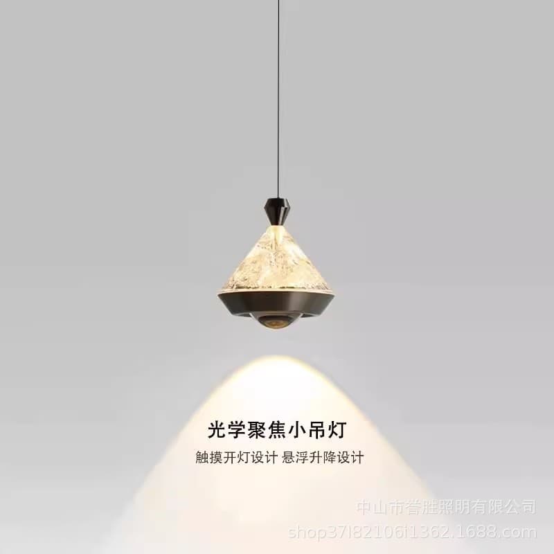Creative Art Touch Pendant Light for Bedroom Nightstand, Minimalist Liftable Pendant Light with Luxury Feel, LED Entryway Light for Living Room