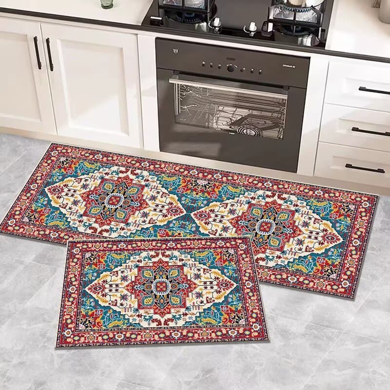 Customizable Pattern Size Cross-Border Bohemian Kitchen Absorbent Mat Stain-Resistant Easy to Clean Home Kitchen Floor Mat