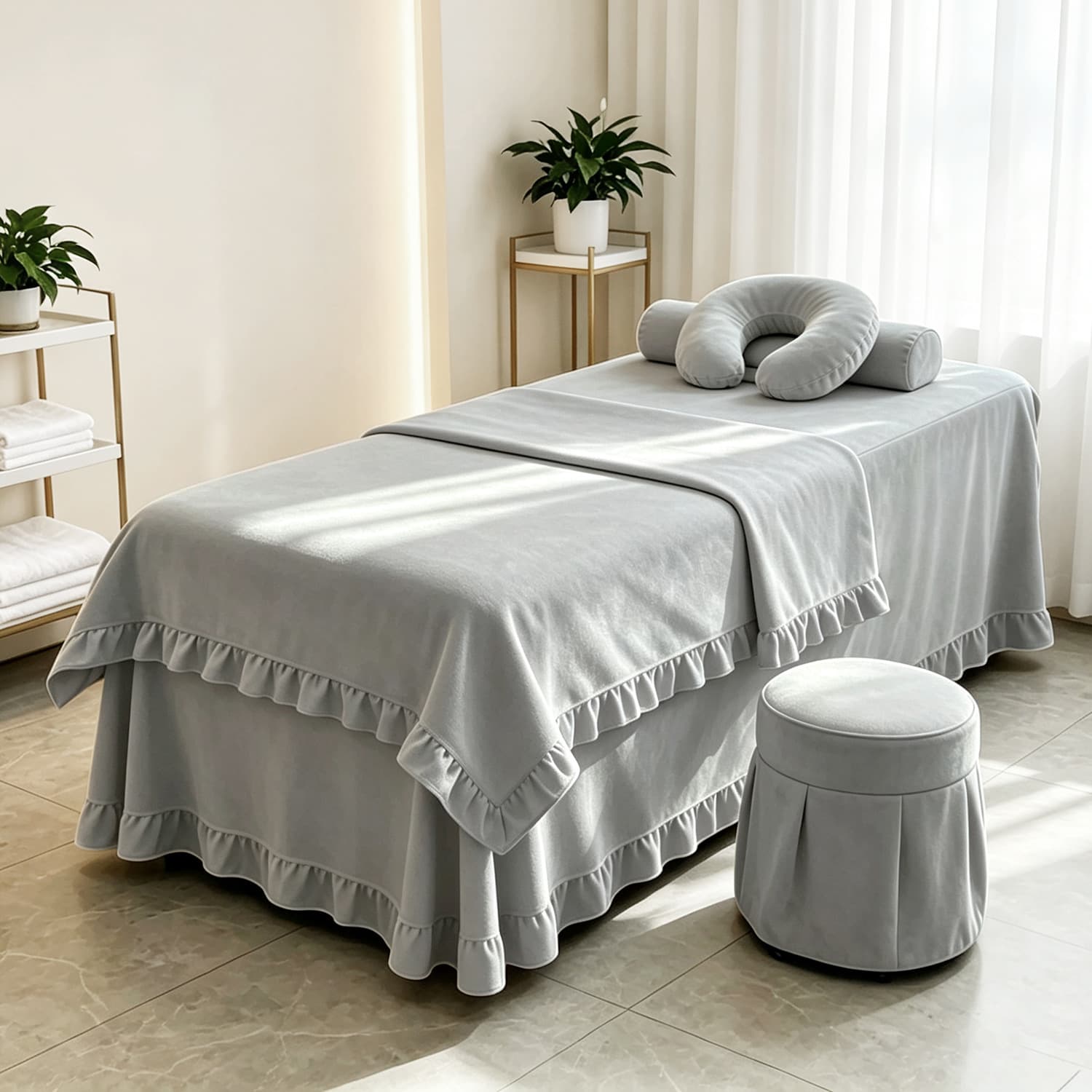 Beauty Bed Cover Set of 4 New Cream Style Salon Simple Skin Care Management Massage Sheet Wholesale