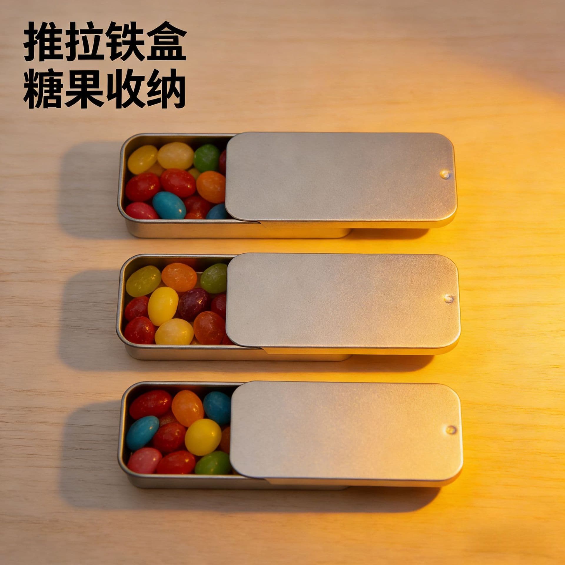 Slide Lid Tin Box Storage Tin Candy Mini Tin Box Empty Tin Aromatherapy Jar Drawer Tinplate Box