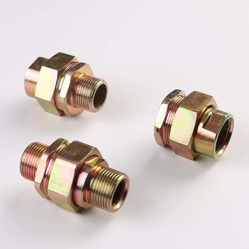 BHJ Explosion-Proof Union Connector 3/4" Male & Female Thread Carbon Steel Galvanized Female Connector M20 NPT25 Male Thread Bulk