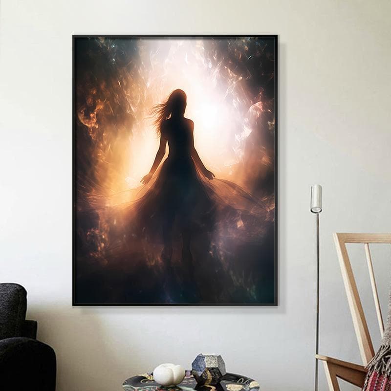 Decorative Painting Bedside Fresh Cartoon Hanging Painting Bedroom Background Wall Nordic Mural Hanging Painting Girl 60x80