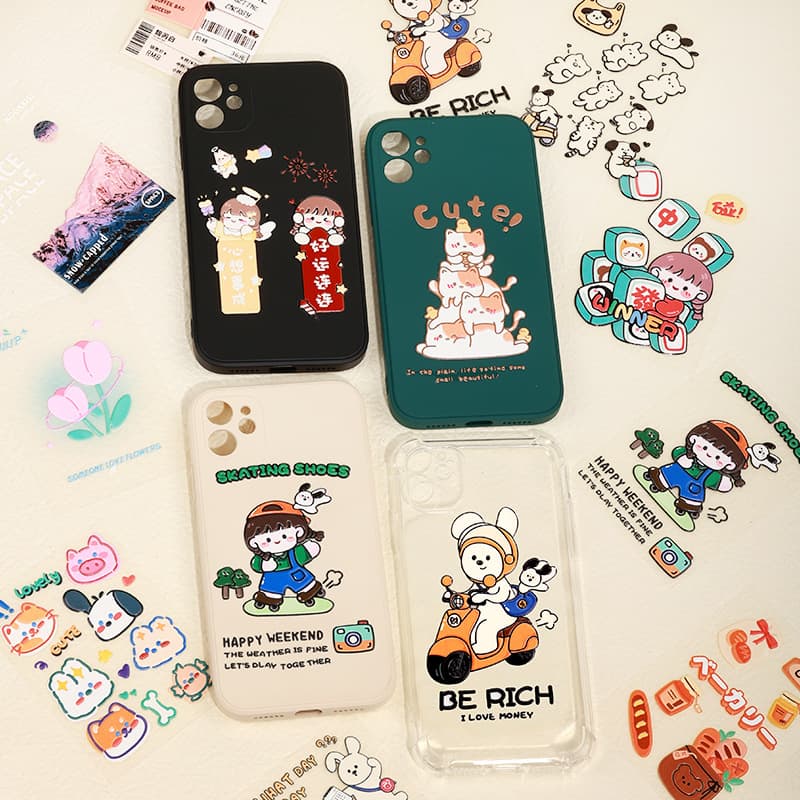New Cross-Border Cartoon Phone Case Sticker Waterproof 5D 3D Embossed Phone Sticker Decoration DIY Sticker Wholesale
