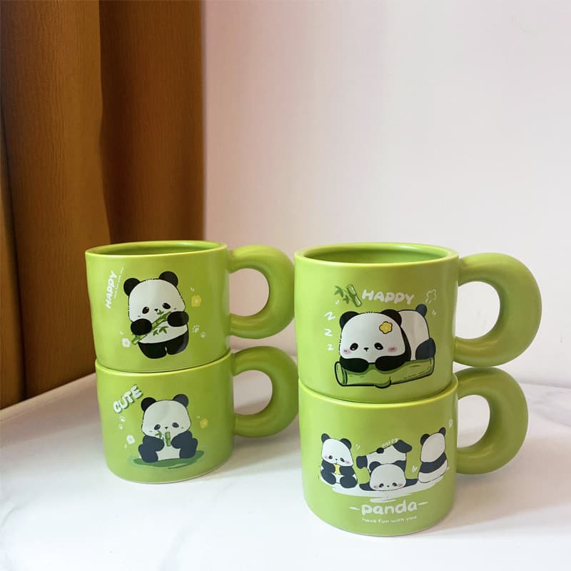 Panda Mug Office Home Water Cup Girls Ceramic Cup Couple Cup Breakfast Coffee Cup Creative White Porcelain