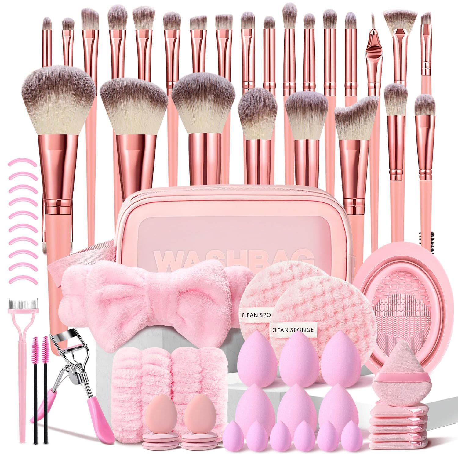 Cross-border Hot Selling 70-Piece Makeup Brush and Blender Set with Sponge, Brush Bag, and Puff Customizable