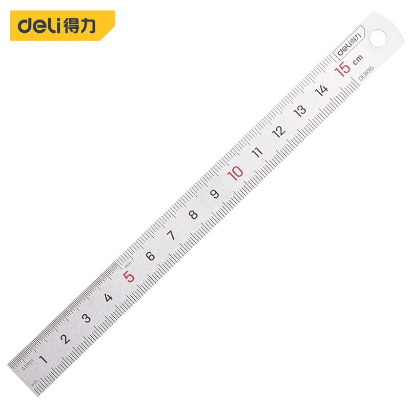 Deli Tools DL8015 Stainless Steel Thickened Metric Ruler 15cm Measuring Scale Ruler 150mm