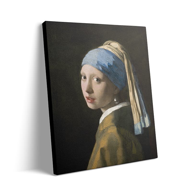 Spray-painted oil painting of Girl with a Pearl Earring, Q-version Mona Lisa, famous figure decorative painting for bedroom and living room