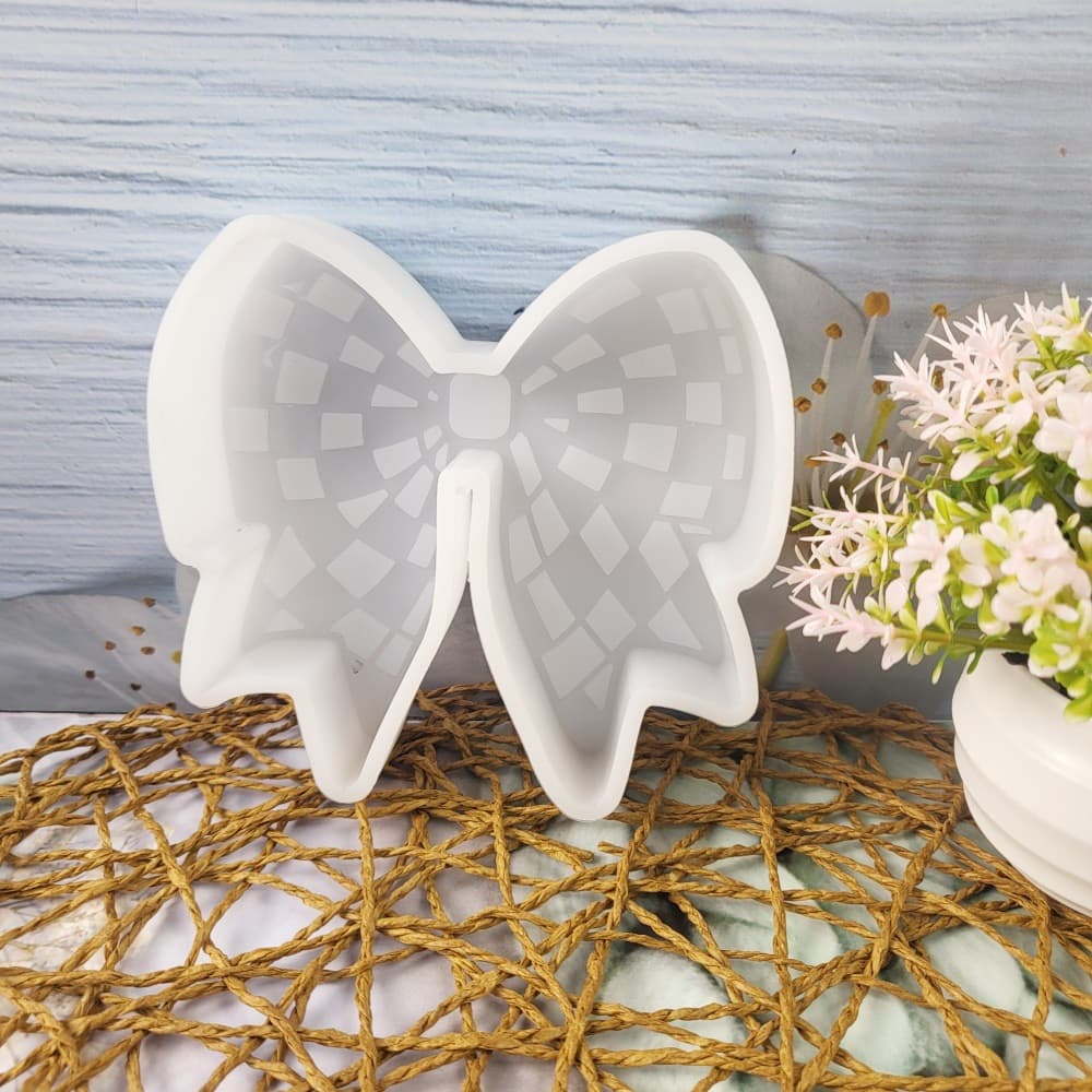 Z0104 Plaid Bow Tie Aroma Mold Crystal Epoxy Silicone Mold DIY Decoration Silicone Mold