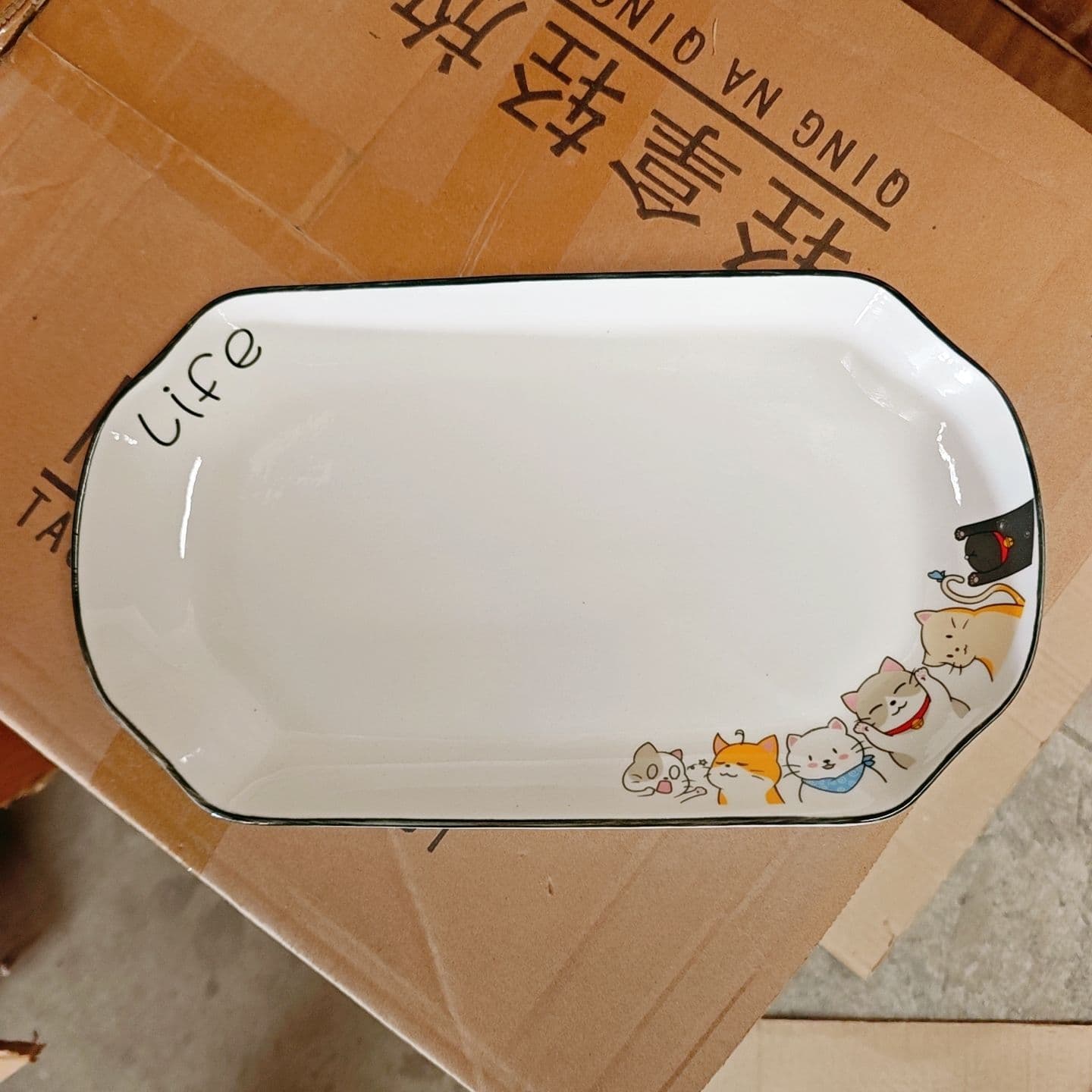 Home Ceramic Rice Bowl Creative Set Personalized Minimalist Large Fish Plate Fruit Plate Dormitory Student Cartoon Tableware