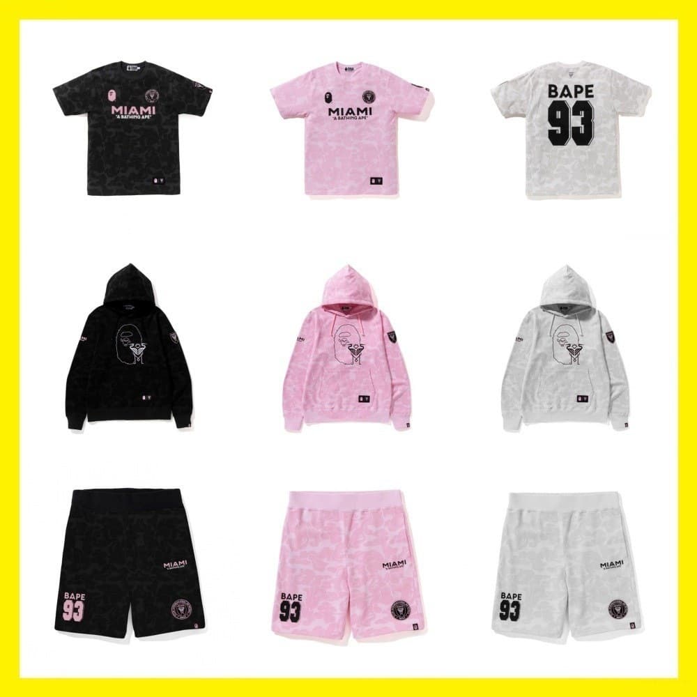 Japanese fashion brand Miami international collaboration Messi camo embroidered sleeve badge couple short sleeve T-shirt football jersey + shorts