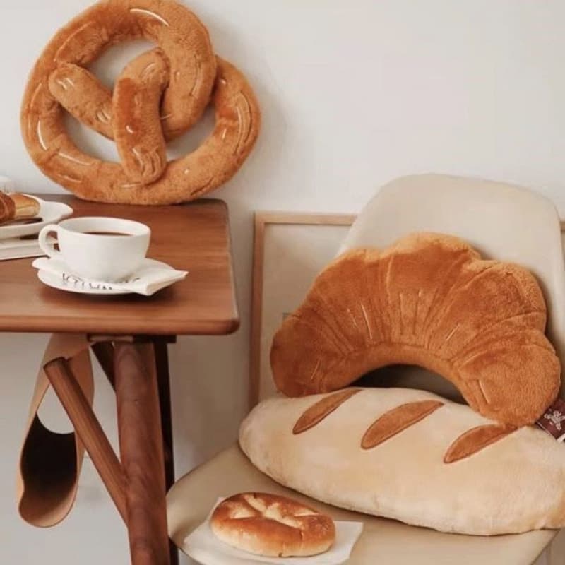 Baguette Pillow Croissant Pretzel Bread Pillow Long Plush Leg Hugger Sofa Cushion Factory Cross-border