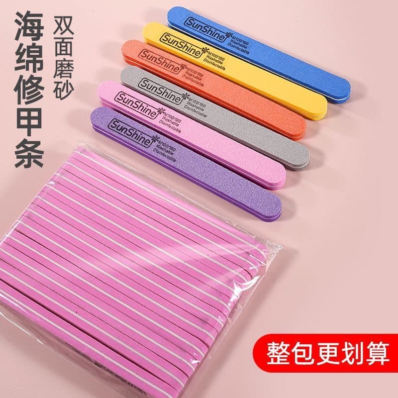 High-Quality Sponge Nail File Manicure Polishing Strip Double-Sided Coarse/Fine Sandpaper File Manicure Exclusive