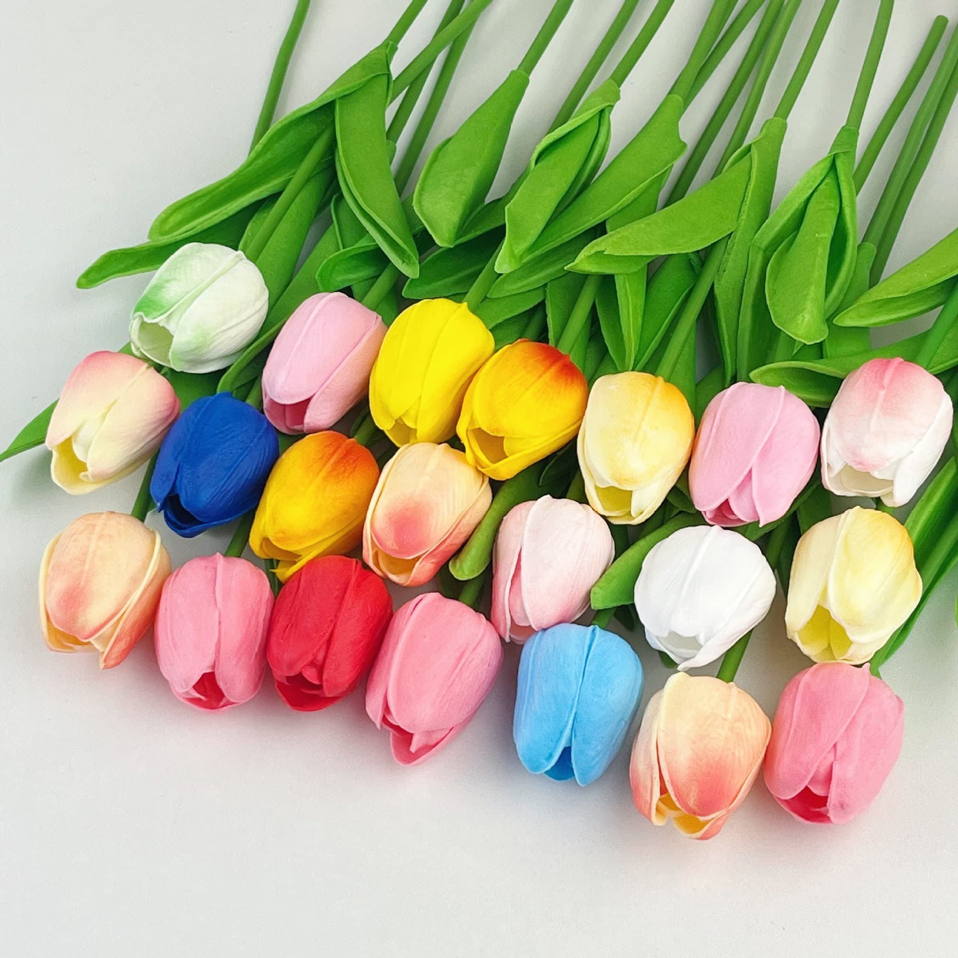 PU Mini Tulip Wholesale Home Decoration Artificial Flower Bouquet Simulation Plant Hand Bouquet Wedding Fake Flower Landscape Props