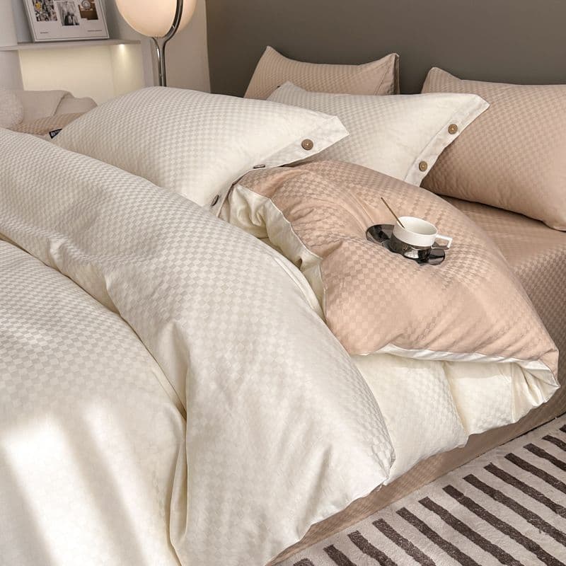 Light Luxury Premium Feel 60s Long-Staple Cotton Pure Cotton Bedding 4-Piece Set, 100% Cotton Dormitory Sheet 3-Piece Set Duvet Cover