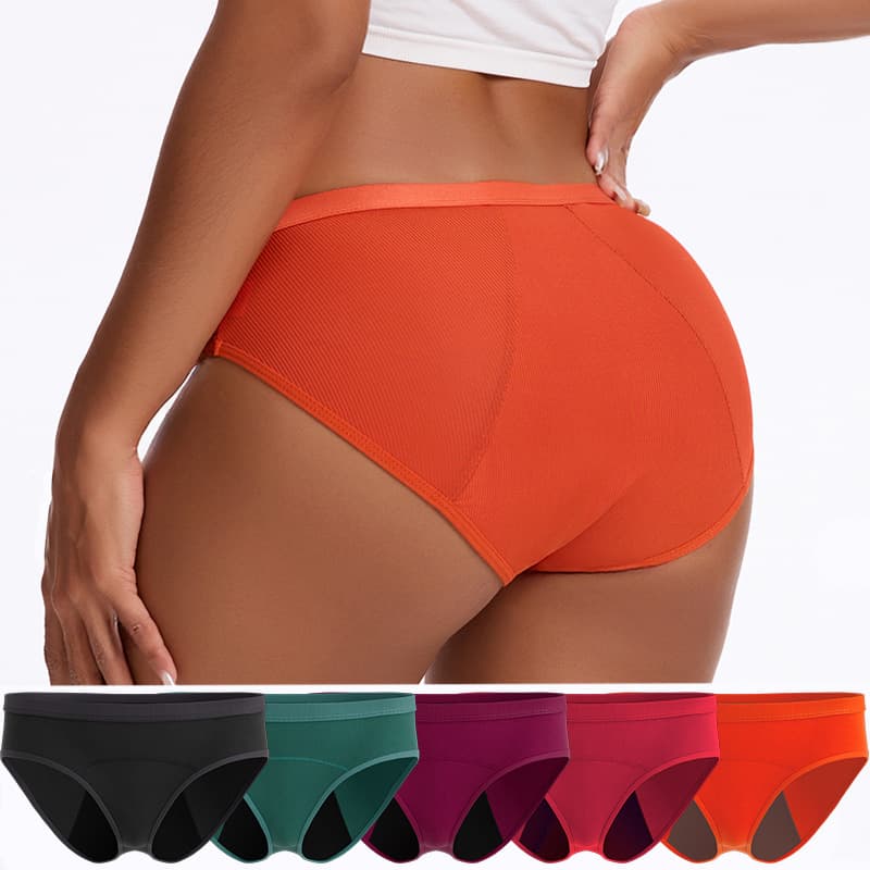 Overseas Cross-Border Plus Size Menstrual Absorbent Panties Women's Period Panties Heavy Flow Postpartum Triangle Underwear