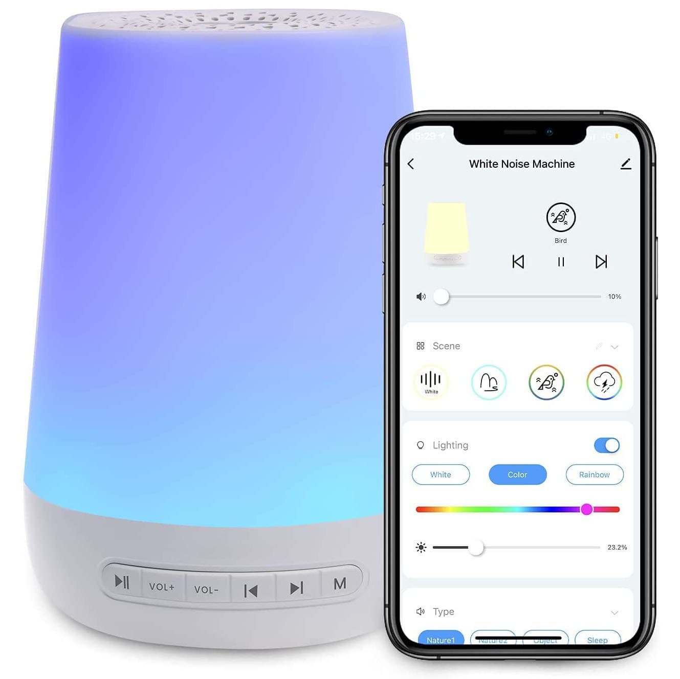 Cross-border Baby Soothing Sleep Aid with Night Light, Home Smart White Noise Sleep Device