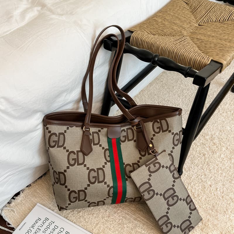 Cross-Border Foreign Trade Hot-Selling High-End Printed Bag for Women, New Winter Vintage Versatile Shoulder Crossbody Tote Bag