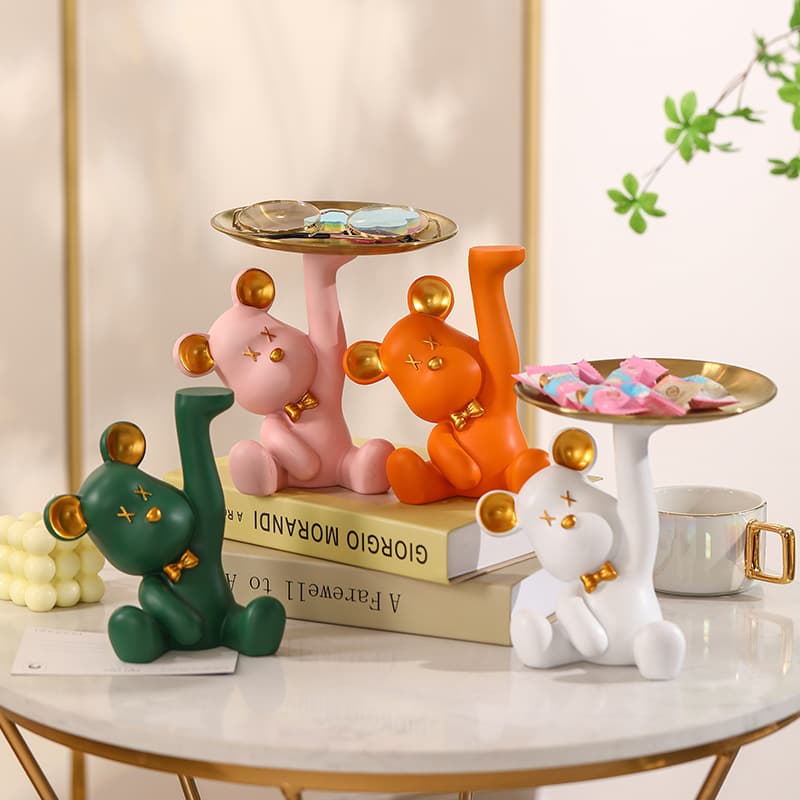 Light Luxury Internet-Famous Bear Home Indoor Decoration Entryway Living Room Storage Desktop Ornament