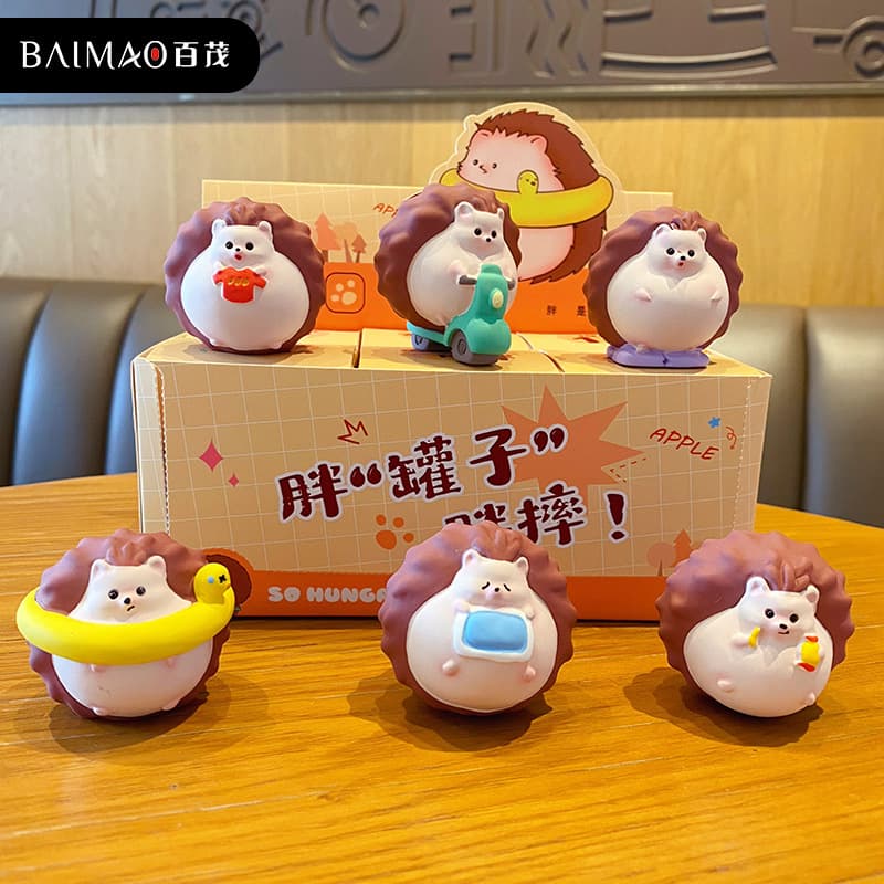 Baimao Original Cute Fat Hedgehog Small Ornaments Creative Exquisite Resin Doll Decomposition Home Desktop Decorations