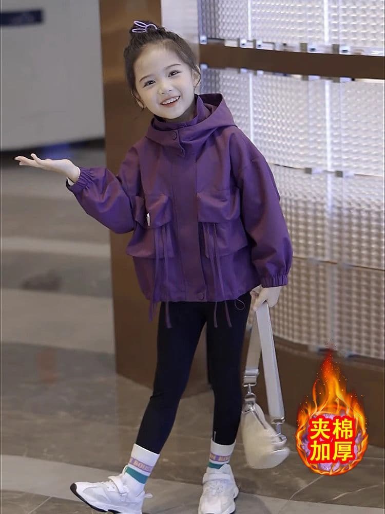 2024 Autumn/Winter Stylish Fleece-Lined Parka Coat for Fashionable Young Girls