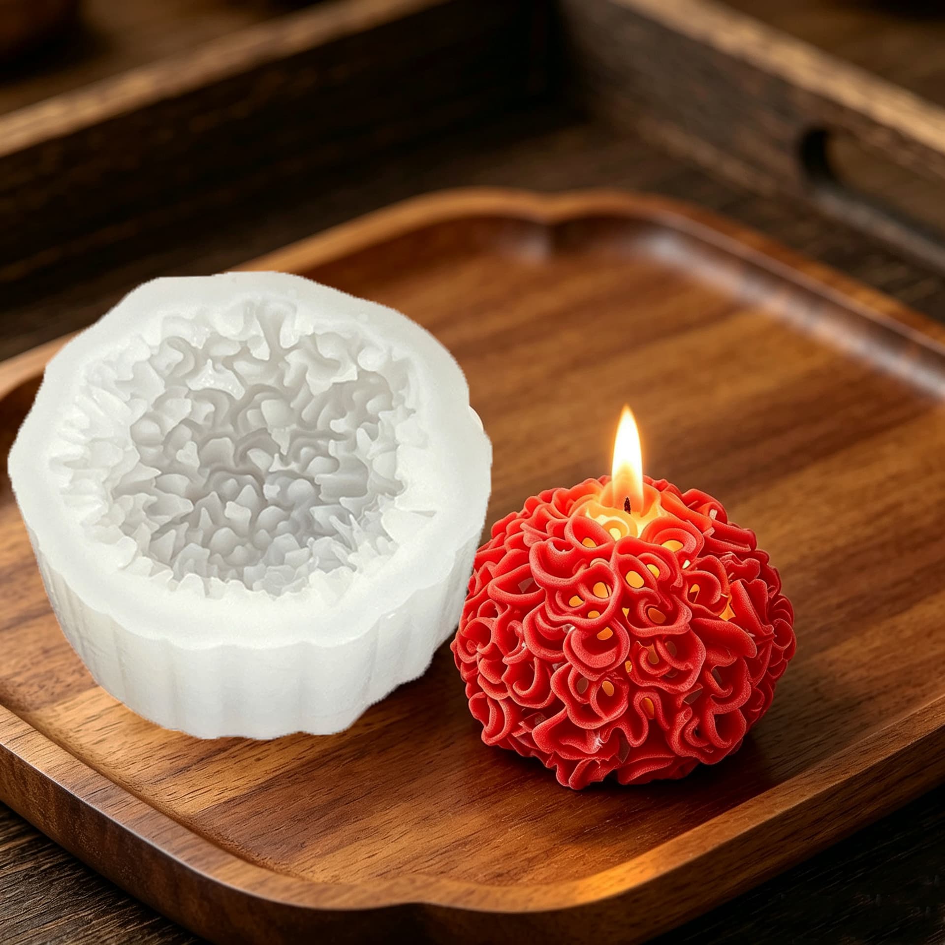 Marigold flower silicone mold Chrysanthemum scented candle plaster mold Fondant chocolate cake mold