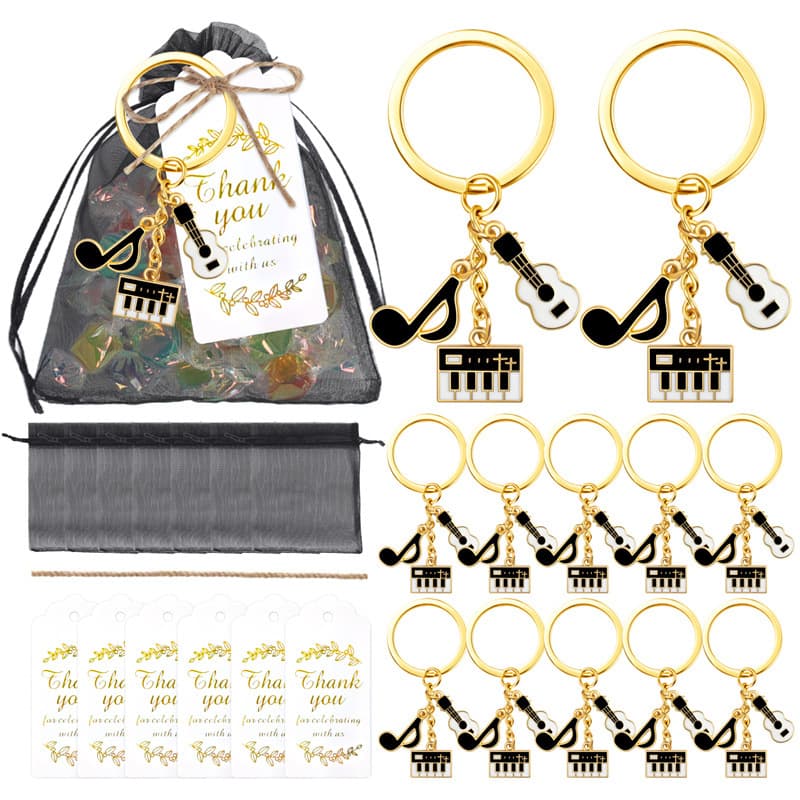 Amazon Alloy Guitar Piano Note Keychain Set Music Party Gift Birthday Gathering Souvenir