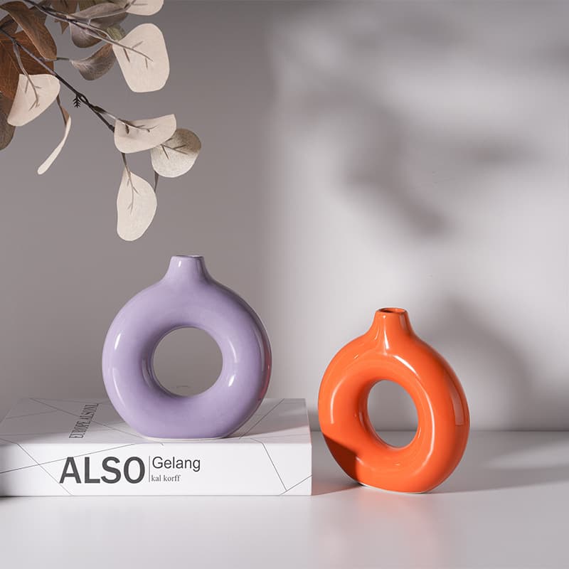 Hongbang Ceramic Vase Simple Creative Home Ceramic Aromatherapy Bottle Hydroponic Mini Flower Vase Decorative Home Decor