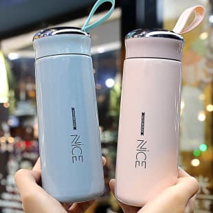 Fresh Nice Glass Cup Portable Couple Water Cup for Students Promotional Gift for Store Opening Anniversary