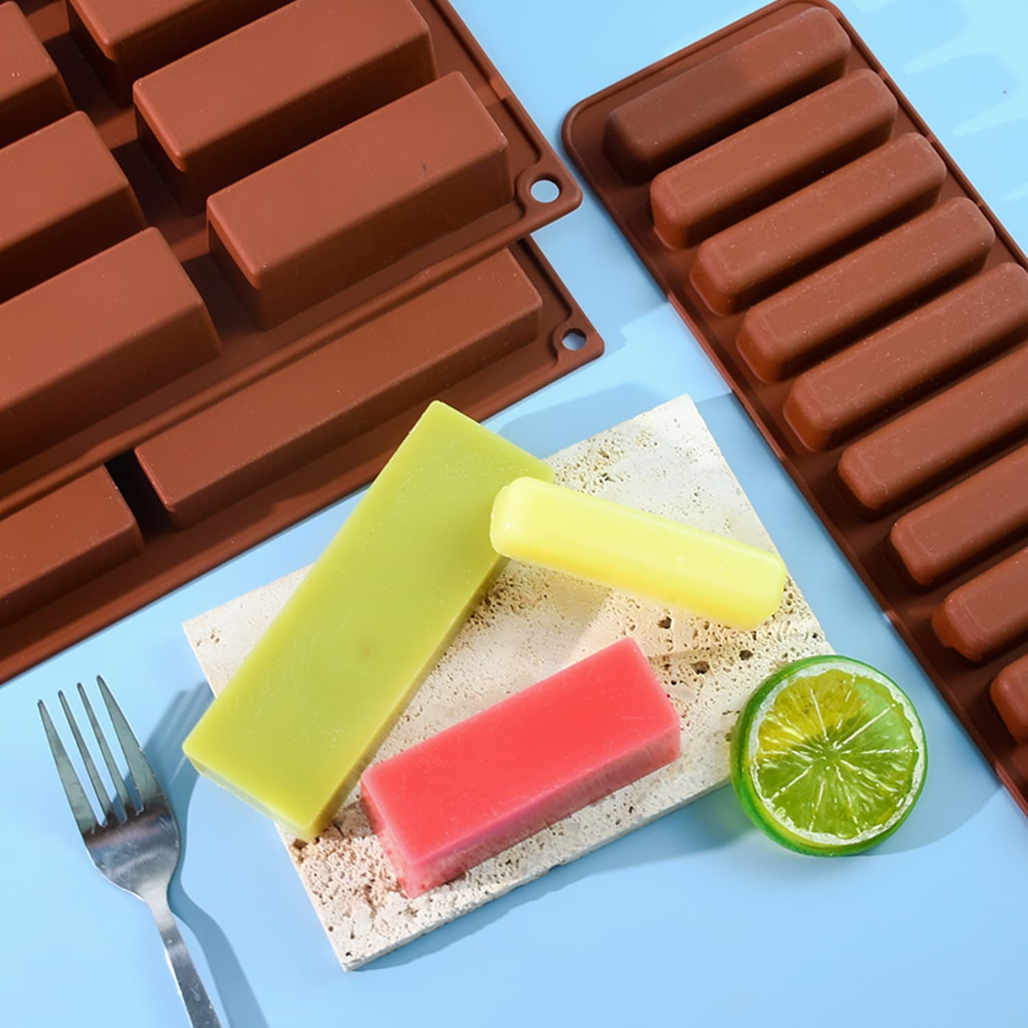 New Baking Mold Multi-Style Long Strip Finger Biscuit Baking Silicone Mold Lollipop Ice Cube Mold