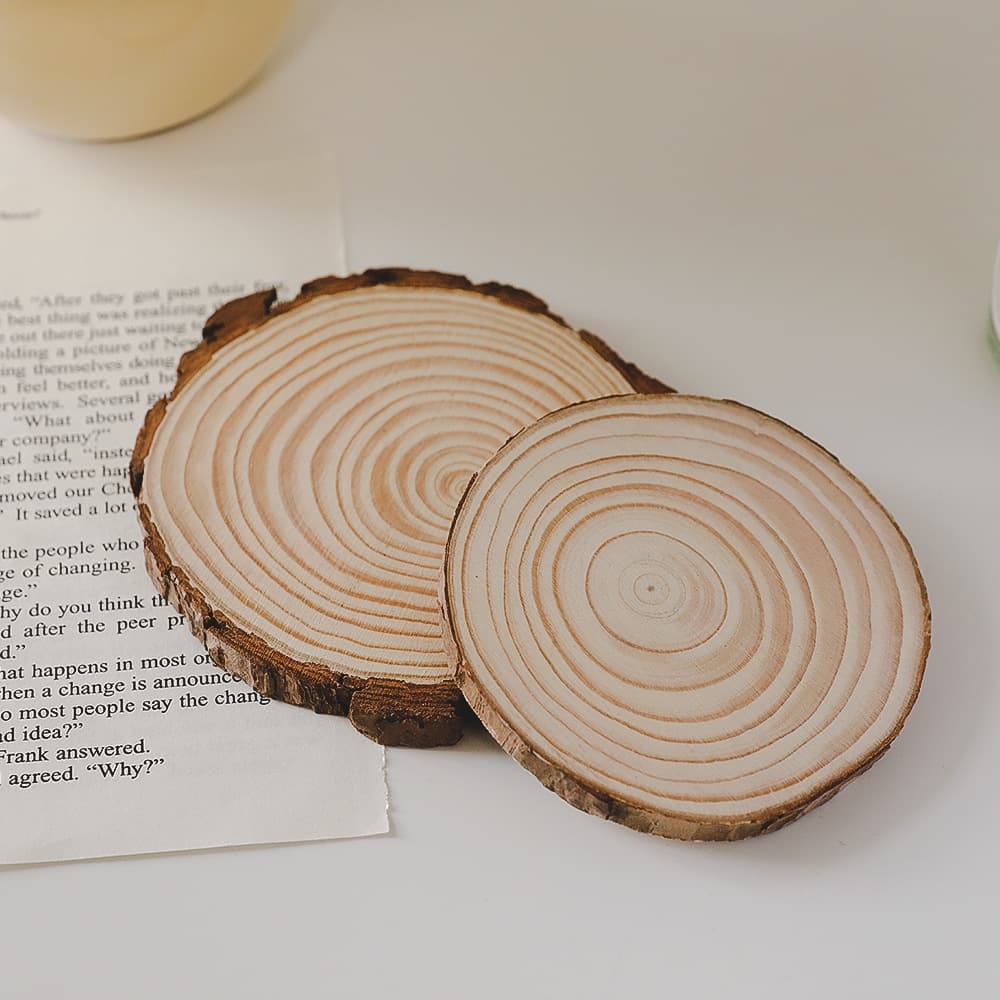 Aromatherapy Candle Tray Pine Wood Round Coaster Large Simple Ins-style Decorative Ornament Round Candle Base Candle Holder