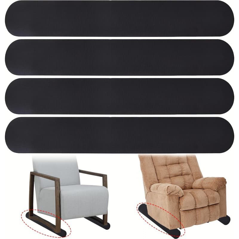 4-piece anti-slip furniture mat set suitable for recliners, recliner anti-slip grippers, recliner floor protectors, and hard surfaces.