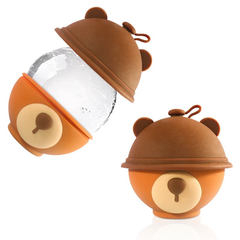 New diy creative cute bear whiskey ice ball silicone mold food grade ice making mold cross-border exclusive supply
