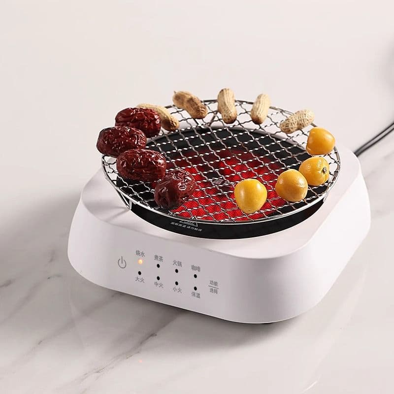 Gomi Ceramic Cooktop 1000W Mini Induction Tea Maker with Glass Cup and Roasting Grid, Factory Price with Drop Shipping