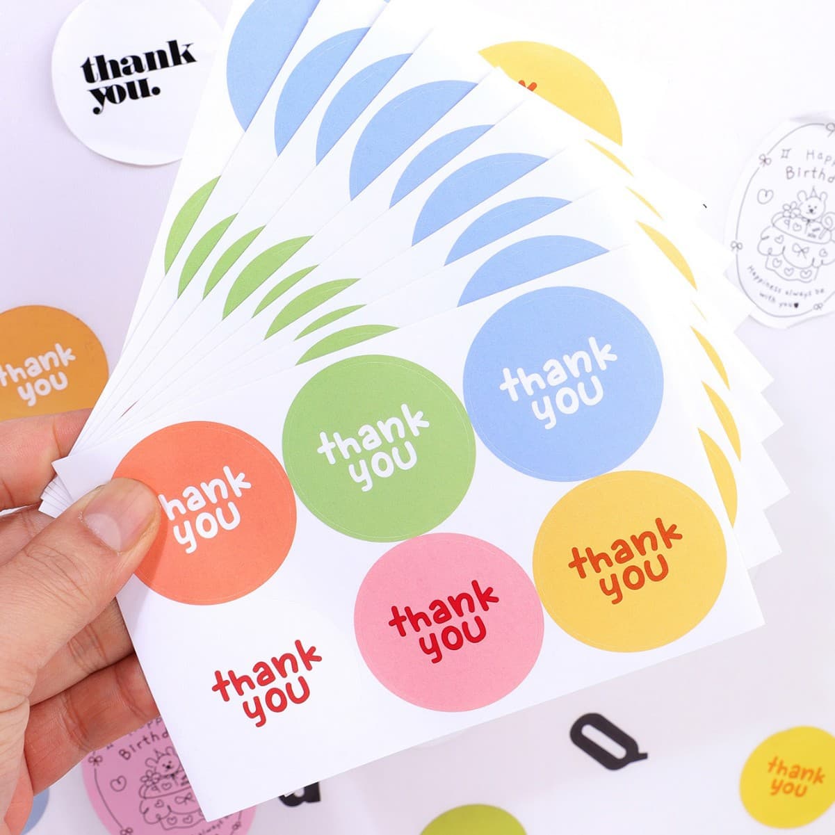 6 price ins round color thank you stickers sealing stickers hand account peripheral card stickers photo stickers