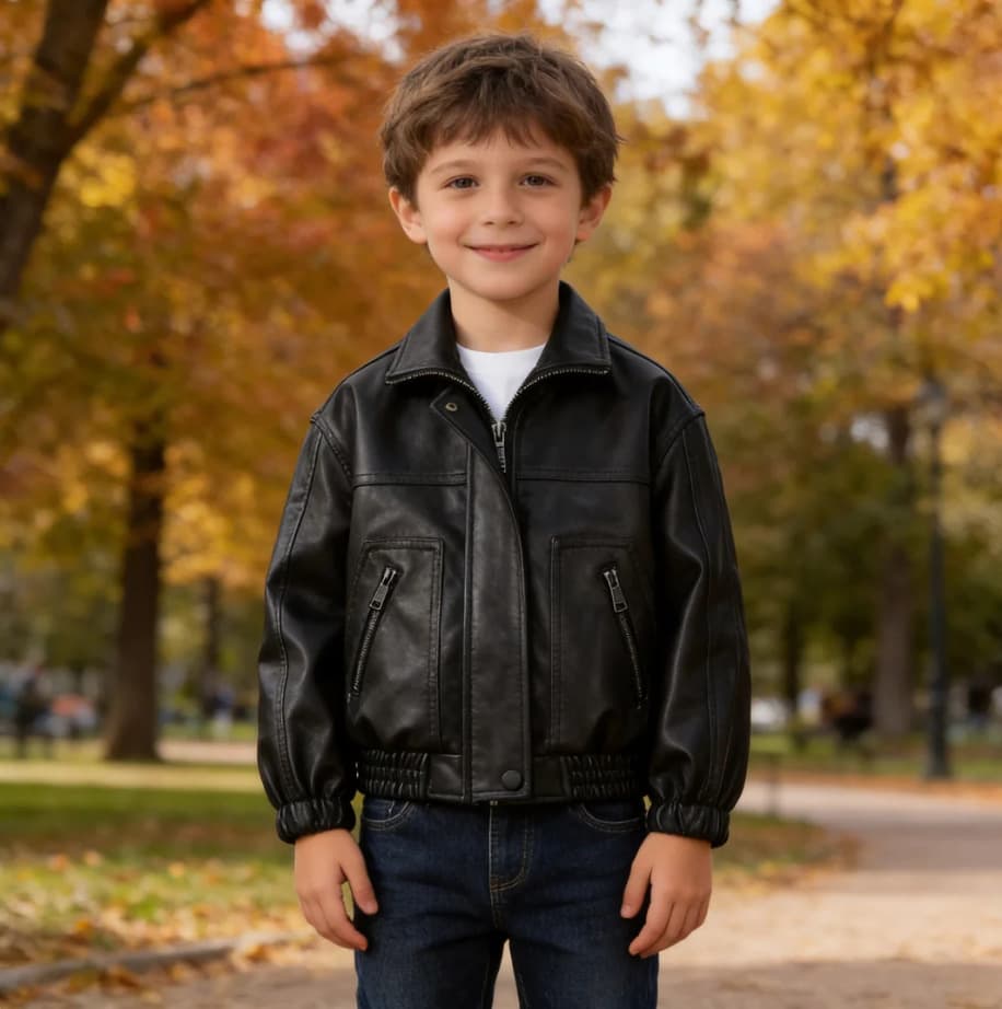 Best-Selling Boys PU Faux Leather Jacket, Boys Jacket, Wholesale Boy's Jacket