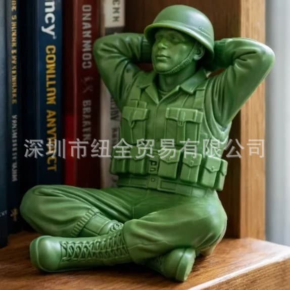 Cross-border hot selling Funny Green Army Soldier Desk Figurine soldier desktop decoration