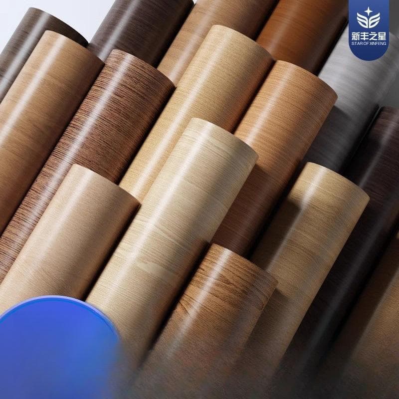 Furniture renovation stickers for desktops, wardrobes, doors, wood veneer, waterproof, moisture-proof, self-adhesive, imitation wood, and oil-proof.