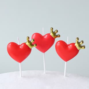Valentine's Day Red Small Heart Candle, Internet-famous Cake Decoration, Couple Heart-shaped Candle, Birthday Dessert Insert