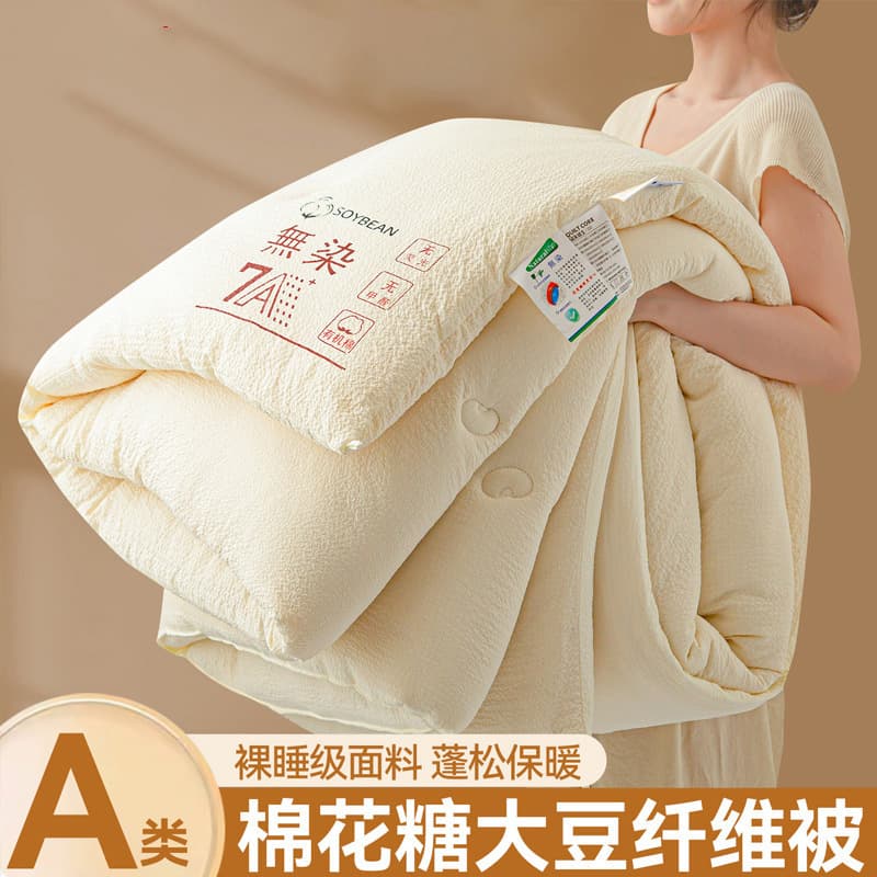 Soybean Fiber Quilt Winter Core Spring/Autumn Quilt Thickened Warm 10 lbs Winter Quilt Single Double All Seasons Dormitory Universal