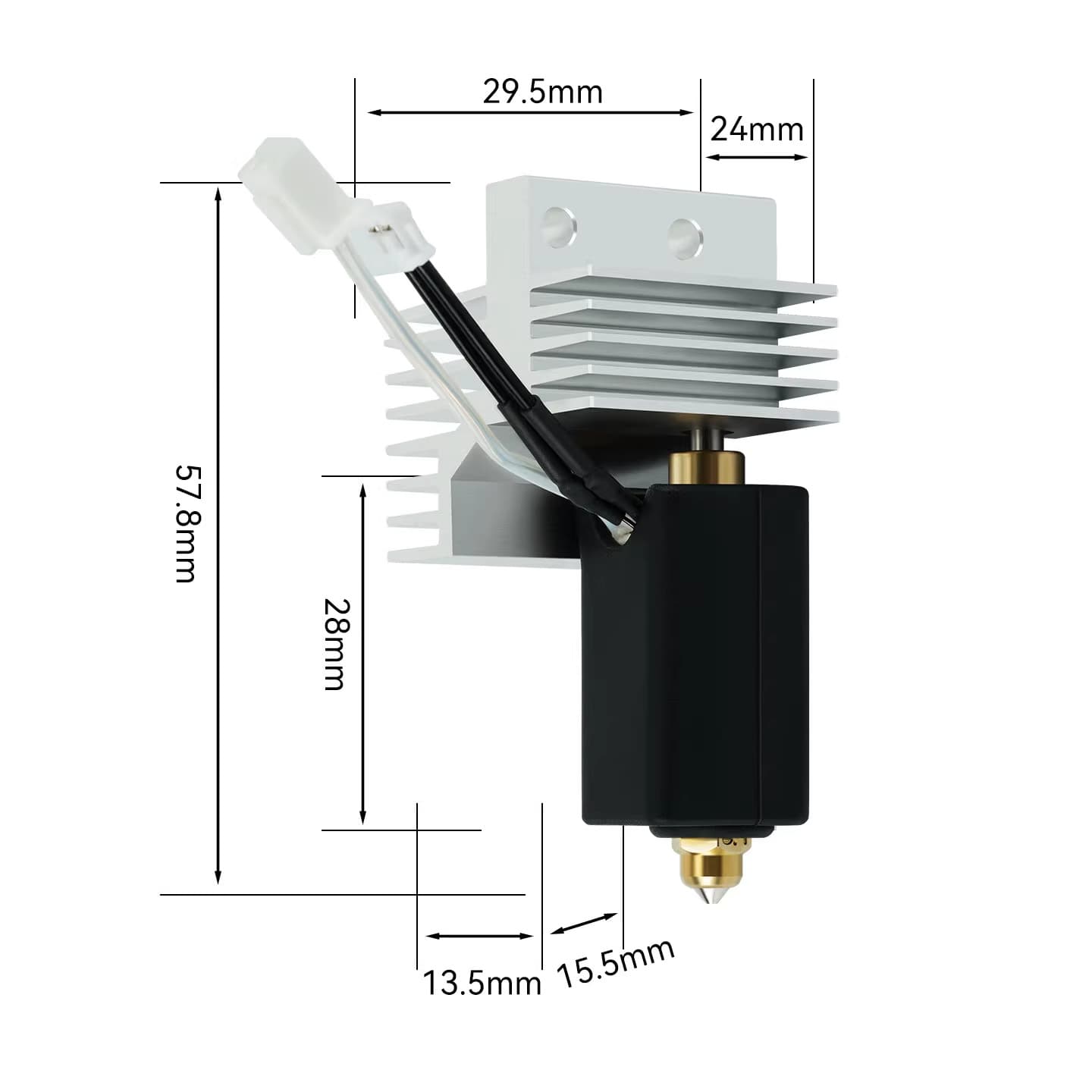 Elegoo Centauri Carbon Ceramic Hotend Hardened Steel Nozzle Heater Cartridge Thermistor Wire Silicone Sock
