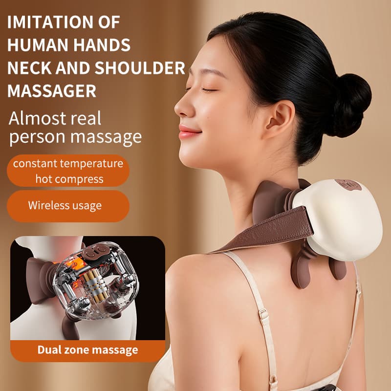 New Model Master Hand-Held Shoulder and Neck Massager, Cervical Spine Massager, Trapezius Muscle Neck Massager, Multifunctional Kneading Massager