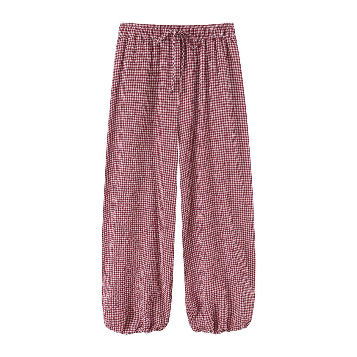 TAOP&ZA Women's 2026 Summer New Casual Draped Simple Versatile Small Plaid Harem Pants 1608048