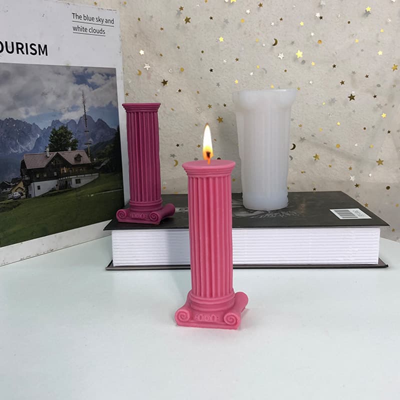 Spiral Roman Column Scented Candle Silicone Mold DIY Lotus Roman Column Gypsum Resin Epoxy Resin Silicone Mold